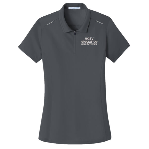 Port Authority ® - Ladies Pinpoint Mesh Zip Polo - Embroidered Logo Thumbnail
