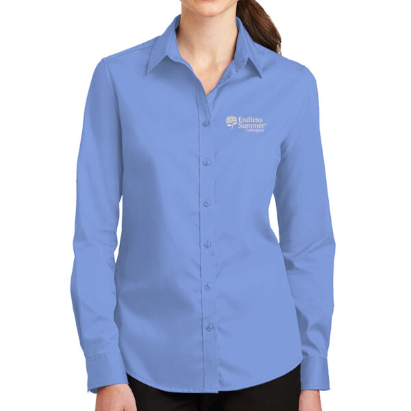 Port Authority - Ladies SuperPro ™ Twill Shirt - Embroidered Logo Thumbnail
